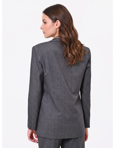 Casaco blazer de poliviscose com strass Rinascimento