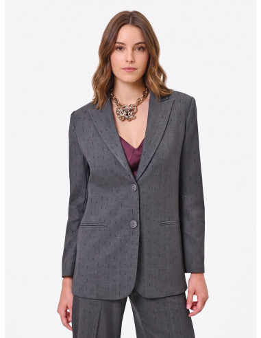 Casaco blazer de poliviscose com strass Rinascimento
