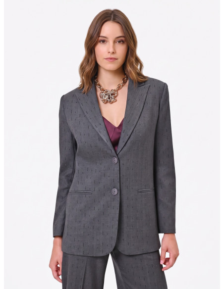 Casaco blazer de poliviscose com strass Rinascimento