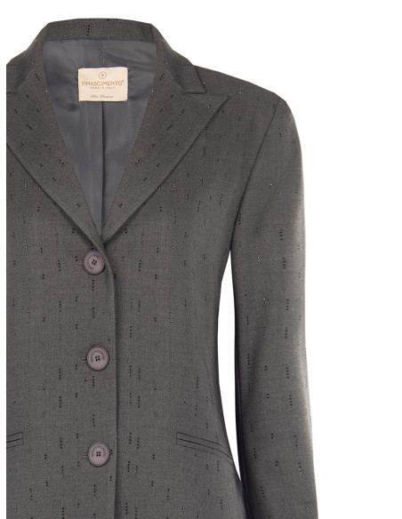 Casaco blazer de poliviscose com strass Rinascimento