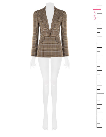 Blazer cintado aos quadrados em poliviscose Rinascimento