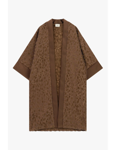 Casaco Duster Jacquard com Mangas Largas Dixie