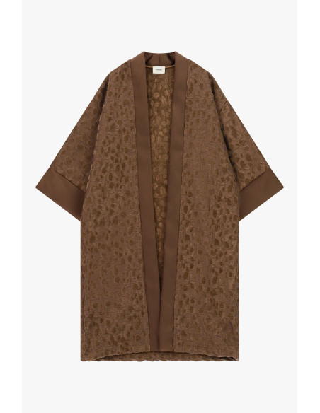 Casaco Duster Jacquard com Mangas Largas Dixie