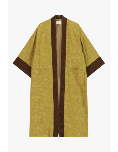 Casaco duster com mangas amplas e perfis em contraste Dixie
