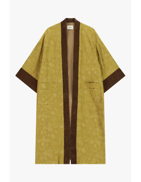 Casaco duster com mangas amplas e perfis em contraste Dixie