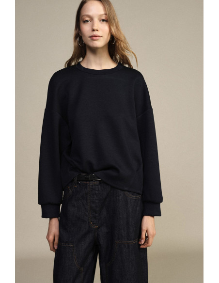 Sweatshirt de gola redonda com mangas amplas e bainha arredondada Dixie
