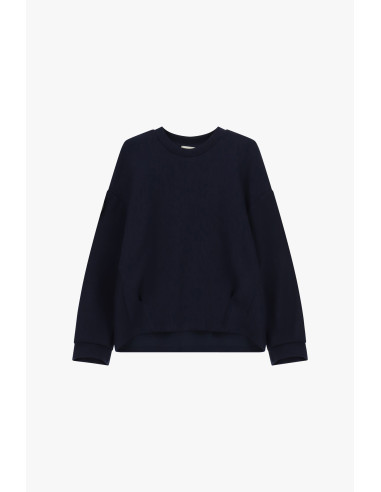 Sweatshirt de gola redonda com mangas amplas e bainha arredondada Dixie