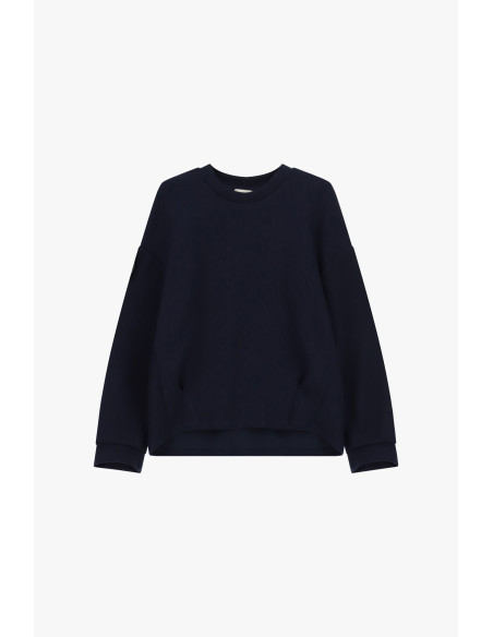 Sweatshirt de gola redonda com mangas amplas e bainha arredondada Dixie