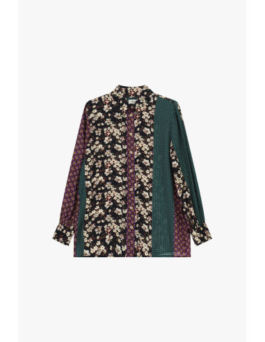 Camisa estampada patchwork com motivo floral Dixie