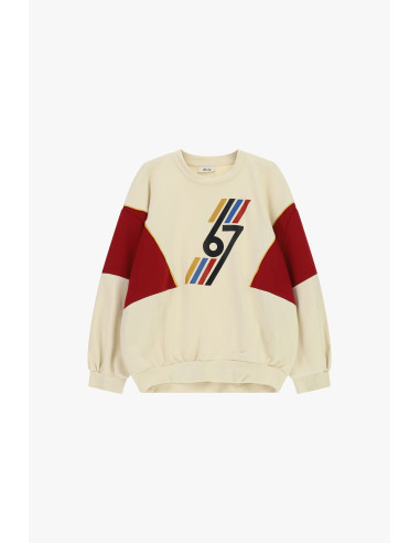 Sweatshirt de gola redonda com detalhes gráficos e aplicações Dixie