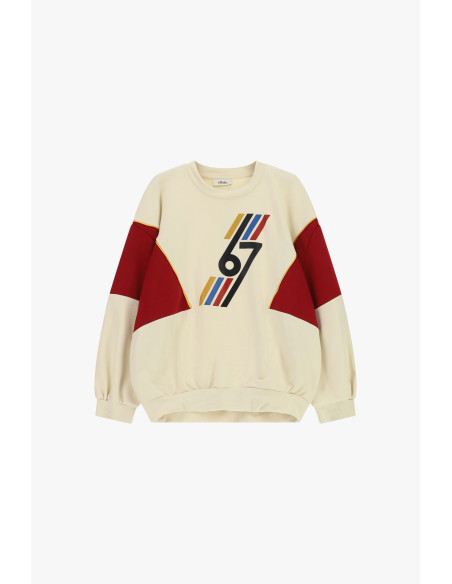 Sweatshirt de gola redonda com detalhes gráficos e aplicações Dixie