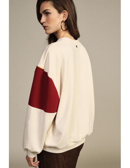 Sweatshirt de gola redonda com detalhes gráficos e aplicações Dixie