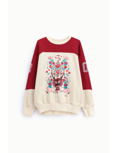 Sweatshirt de gola redonda com estampado floral e detalhes gráficos Dixie 2