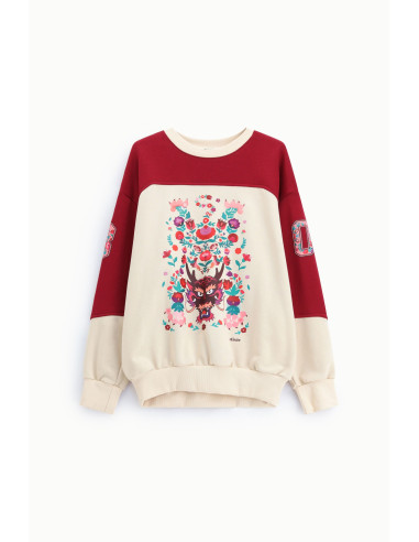 Sweatshirt de gola redonda com estampado floral e detalhes gráficos Dixie