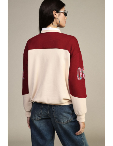 Sweatshirt de gola redonda com estampado floral e detalhes gráficos Dixie