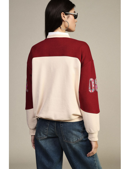 Sweatshirt de gola redonda com estampado floral e detalhes gráficos Dixie
