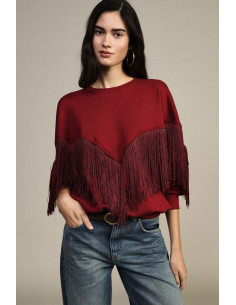Sweatshirt de gola redonda com franjas decorativas A V Dixie 2