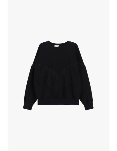 Sweatshirt de gola redonda com franjas decorativas A V Dixie