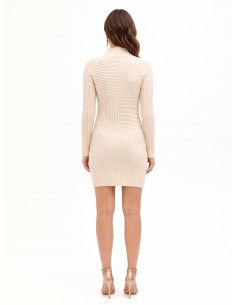 Vestido de malha com canelado horizontal e vertical Rinascimento 2