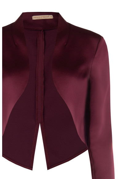 Bolero de cetim com costas de corte smoking Rinascimento