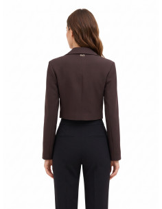 Blazer cropped em poliviscose com fecho assimétrico Rinascimento 2