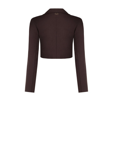 Blazer cropped em poliviscose com fecho assimétrico Rinascimento
