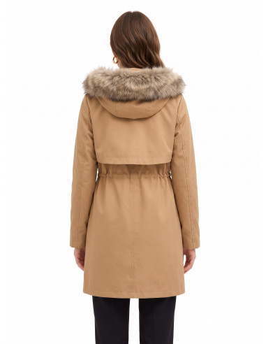 Parka comprido com cordão e acolchoado interior amovível Rinascimento