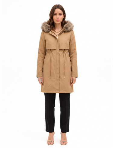 Parka comprido com cordão e acolchoado interior amovível Rinascimento