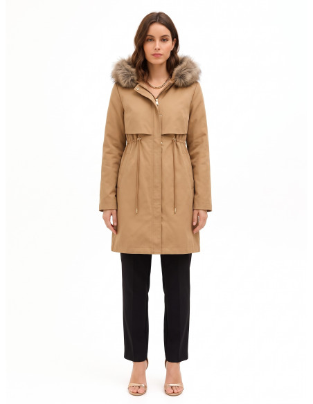 Parka comprido com cordão e acolchoado interior amovível Rinascimento