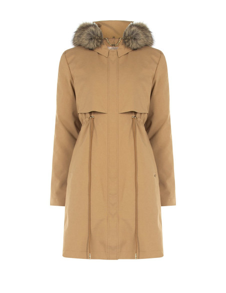 Parka comprido com cordão e acolchoado interior amovível Rinascimento