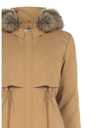 Parka comprido com cordão e acolchoado interior amovível Rinascimento
