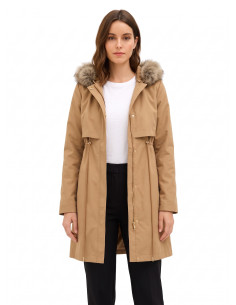 Parka comprido com cordão e acolchoado interior amovível Rinascimento