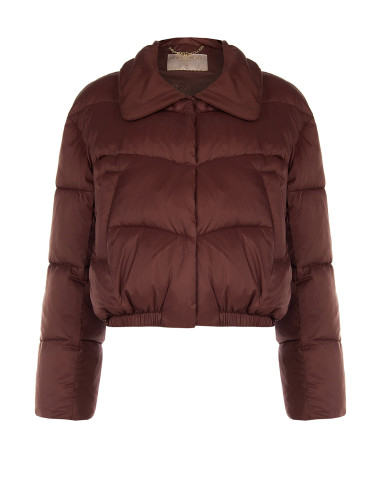 Casaco acolchoado cropped com gola de pelo sintético amovível Rinascimento