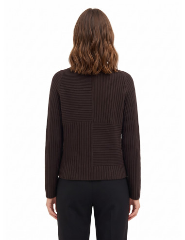 Camisola de malha com canelado largo horizontal e vertical Rinascimento