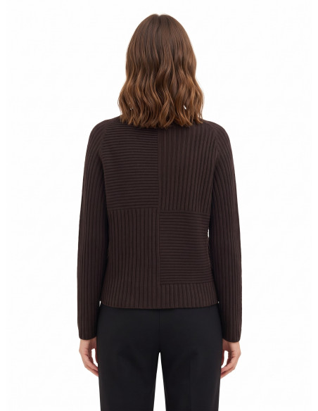 Camisola de malha com canelado largo horizontal e vertical Rinascimento