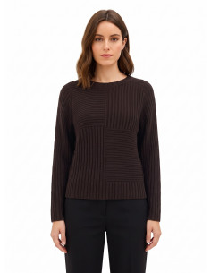 Camisola de malha com canelado largo horizontal e vertical Rinascimento