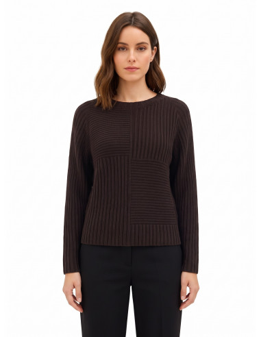 Camisola de malha com canelado largo horizontal e vertical Rinascimento