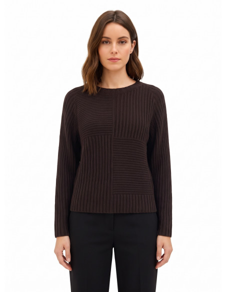 Camisola de malha com canelado largo horizontal e vertical Rinascimento