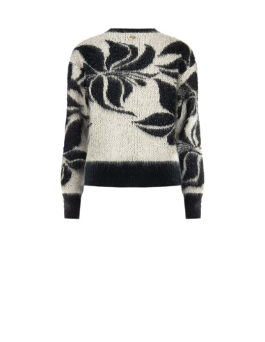 Camisola em mistura de mohair e lurex com motivo floral maxi Rinascimento