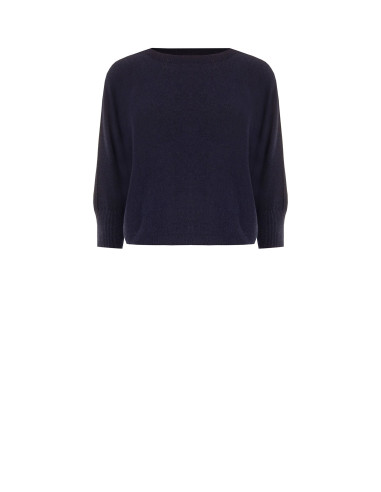 Camisola oversized em mistura de viscose com decote barco Rinascimento