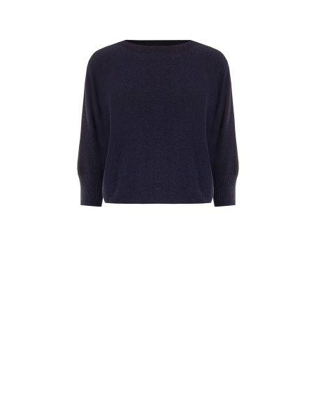 Camisola oversized em mistura de viscose com decote barco Rinascimento