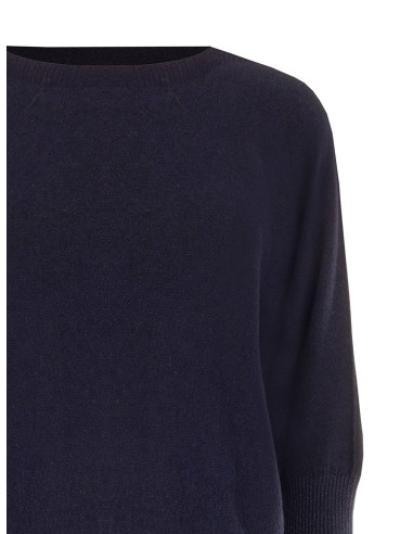Camisola oversized em mistura de viscose com decote barco Rinascimento