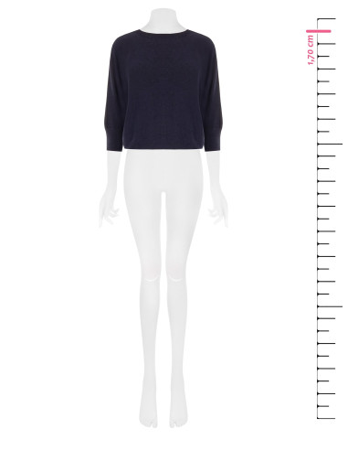 Camisola oversized em mistura de viscose com decote barco Rinascimento