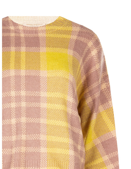 Camisola de gola redonda aos quadrados Rinascimento