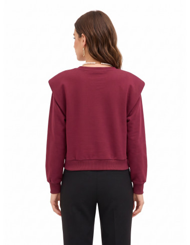 Sweatshirt oversized de algodão com gola de pérolas amovível Rinascimento