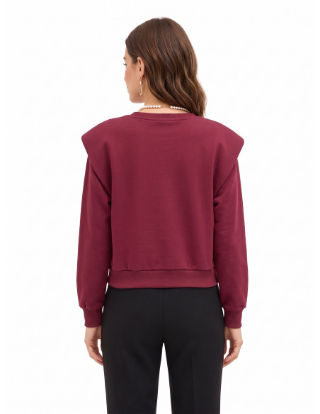 Sweatshirt oversized de algodão com gola de pérolas amovível Rinascimento