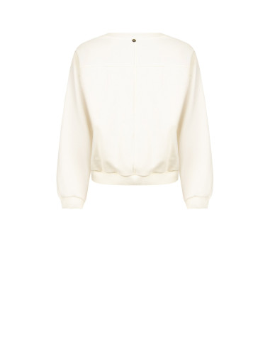 Sweatshirt curta oversized com cristais cabochão Rinascimento