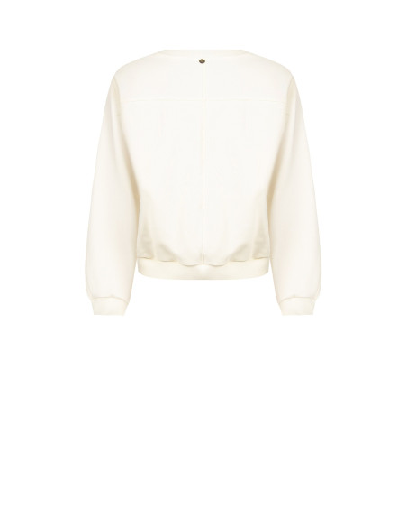 Sweatshirt curta oversized com cristais cabochão Rinascimento