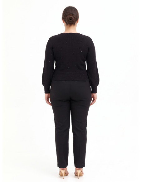 Camisola Curvy com decote em V cruzado e micro lantejoulas Rinascimento Curvy