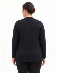 Cardigã Curvy Aberto em Malha com Micro-Paetês Rinascimento Curvy 2